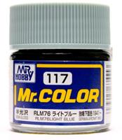 Краска акриловая Mr_Hobby RLM76 Light Blue _светло-синий__ полуглянцевая_ 10 мл _C117_