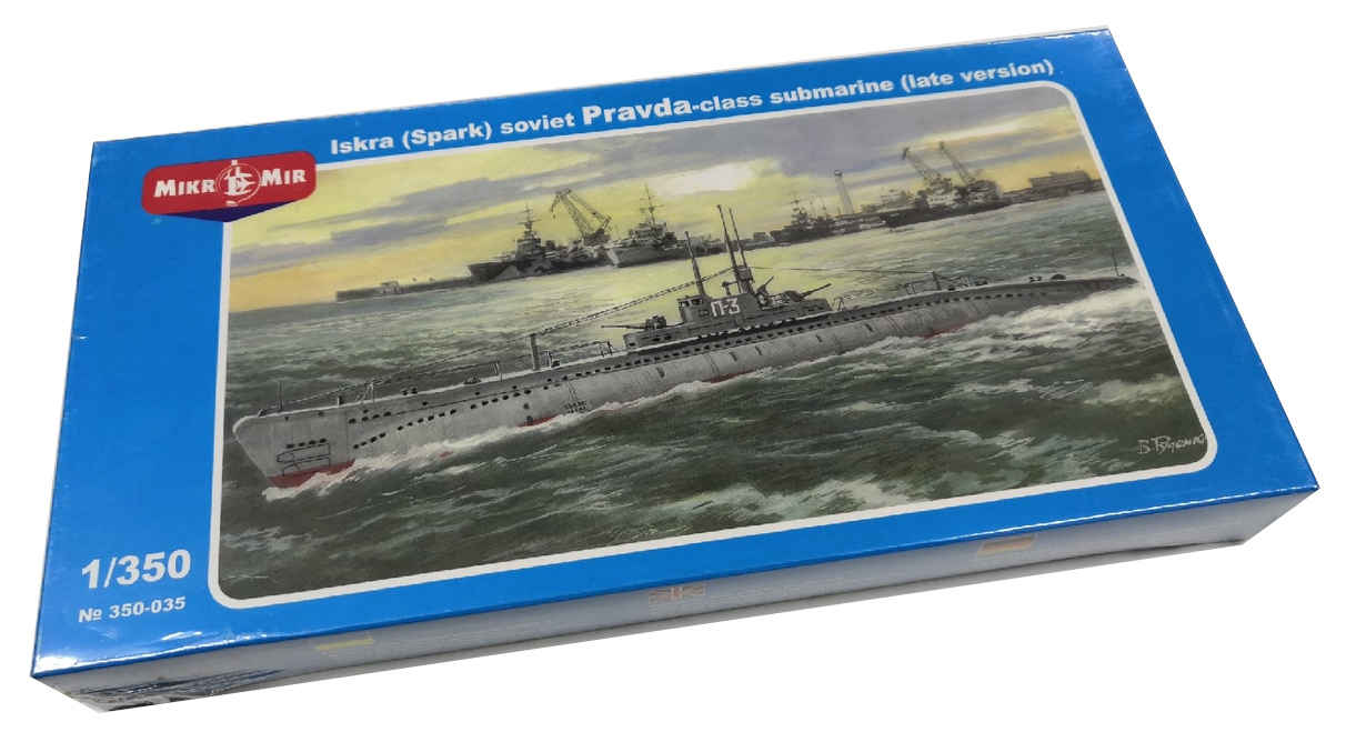 1/350 Подводная лодка Iskra (Spark) soviet Pravda-class submarine (late  version) (MikroMir, 350-035) - МурманХобби