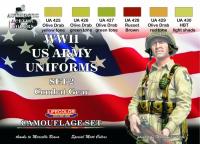 Набор из 6 акриловых красок Lifecolor, WW2 US Army uniforms, set 2 (CS 18)