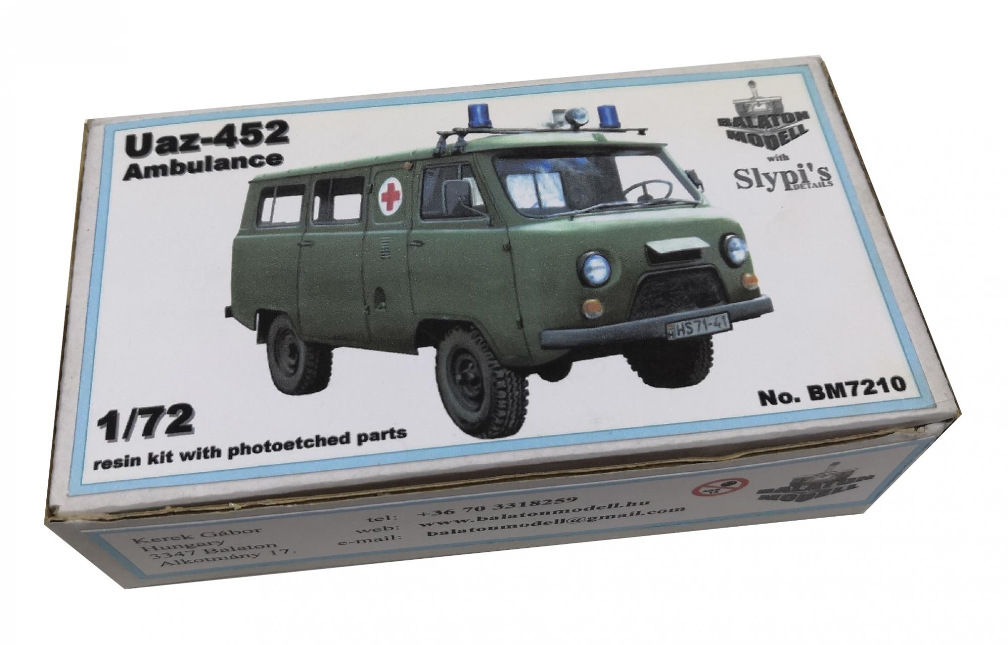 1/72 Автомобиль Uaz-452 Ambulance, модель из смолы (Balaton, BM7210) -  МурманХобби