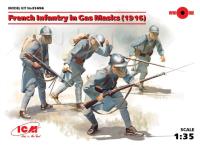 1/35 Фигуры_ Французская пехота в противогазах _1916 г__ _ICM_ 35696_