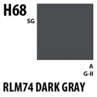 Краска акриловая Mr.Hobby RLM74 Dark Gray (темно-серый), полуглянцевая, 10 мл (H68)