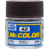 Краска акриловая Mr_Hobby Mahogany _красное дерево__ полуглянцевая_ 10 мл _C42_