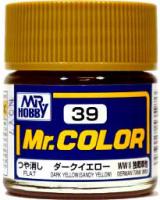 Краска акриловая Mr_Hobby Dark Yellow _темно-желтый_ песочный__ 3/4 матовый_ 10 мл _C39_