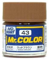 Краска акриловая Mr_Hobby Wood Brown _коричневое дерево__ полуглянцевая_ 10 мл _C43_