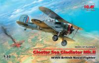 1/32 Gloster Sea Gladiator Mk.II , Британский морской истребитель II МВ (ICM, 32042)