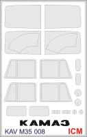 1/35 Окрасочная маска на остекление Камаз 4310 _ICM_ _KAV_ M35008_