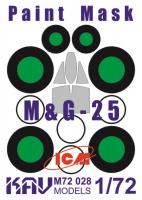 1/72 Окрасочная маска на остекление МиГ-25 (ICM) (KAV, 72028)
