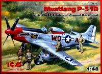 1/48 Mustang P-51 D с американскими пилотами и наземным персоналом (ICM, 48153)