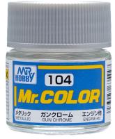Краска акриловая Mr_Hobby Gun Chrome _хромированная оружейная сталь__ металлик_ 10 мл _C104_