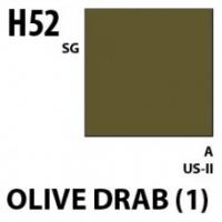 Краска акриловая Mr.Hobby Olive Drab (1) (оливково-коричневый), полуглянцевая, 10 мл (H52)