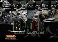 Набор красок Black: Rubber & Shades (оттенки черного для резины и теней), 6х22мл, акрил (CS 27)