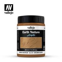Текстурная паста Vallejo Brown Earth (коричневая земля), акрил, 200мл (26219)