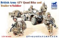 1/35 British Army ATV Quad Bike and Trailer w/Soldier (Bronco, CB35207)