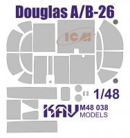 1/48 Окрасочная маска на Douglas A/B-26 (ICM) (KAV, 48038)