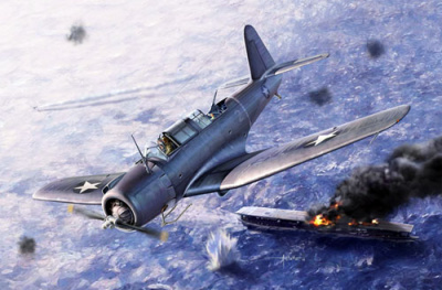 1/48 Самолет SB2U-3 Vindicator _Battle of Midway_ _Academy_ 12324_