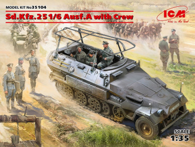 1/35 Sd.Kfz.251/6 Ausf.A с экипажем (4 фигуры) (ICM, 35104)