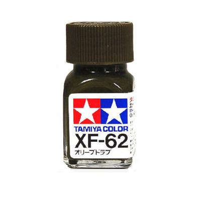 XF-62 Эмаль Olive Drab (зелено-коричневая), матовая, 10мл (Tamiya, 80362)