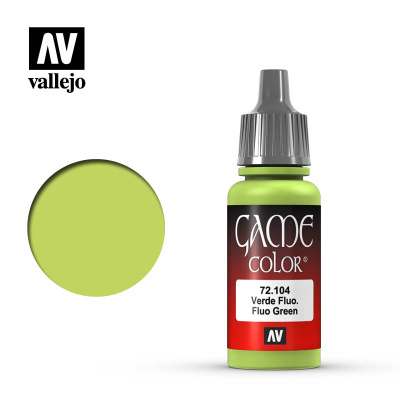 Краска Fluo_Green _флуоресцентный зеленый__ акрил_ 17 мл _Vallejo_ 72104_