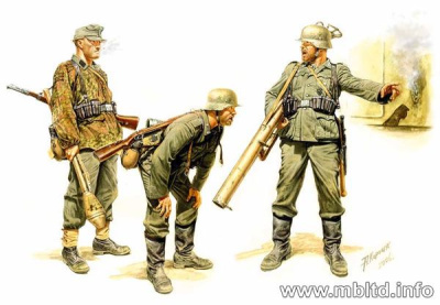 1/35 Фигуры Немецкая противотанк_ группа _фаустники_ _MB_ 3515_