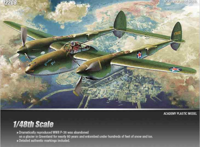 1/48 Самолет P-38F _Лайтнинг_ _Academy_ 12208_