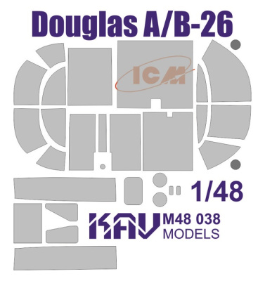 1/48 Окрасочная маска на Douglas A/B-26 _ICM_ _KAV_ 48038_