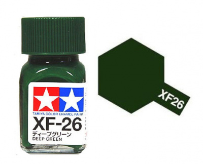 XF-26 Эмаль Deep Green (насыщенный зеленый), матовая, 10мл (Tamiya, 80326)