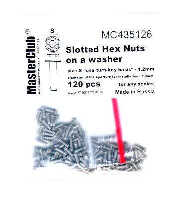 Slotted Hex Nuts on a washer_ 120 шт__ шляпка 1_2мм_ диам_посад_отв_ 1мм _MC435126_