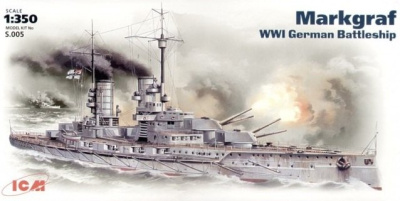 1/350 WWI Нем_ корабль _Markgraf_ _ICM_ s_005_