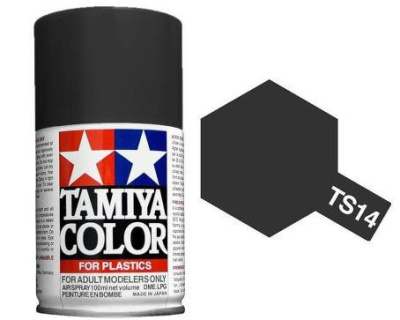 TS-14 Black _Черная_ краска-спрей в баллон_ 100мл_ _Tamiya_ 85014_