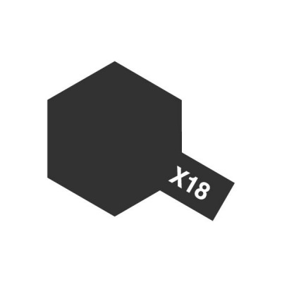 X-18 Эмалевая краска Tamiya, полуматовая черная глянцевая, 10мл (80018)