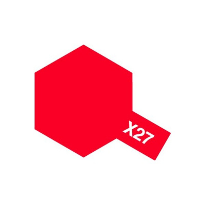 X-27 Эмалевая краска Tamiya, прозрачная красная, глянцевая, 10мл (80027)
