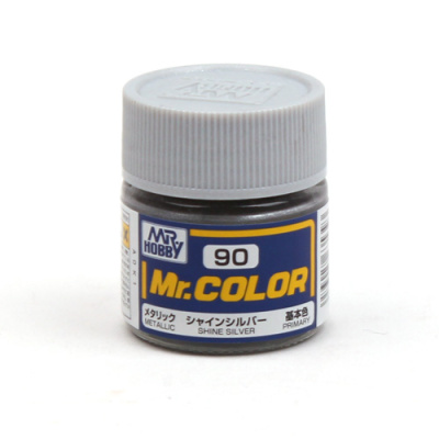 Краска акриловая Mr_Hobby Shine Silver _Сверкающее серебро__ металлик_ 10 мл _C90_