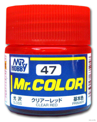 Краска акриловая Mr_Hobby Clear Red _прозрачная красная__ глянцевая_ 10 мл _C47_