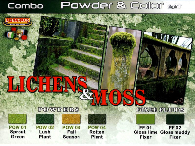 Набор Lichens & Moss (лишайник и мох), акрил, 6х22мл, 4 посыпки + 2 фиксатора (SPG 06)