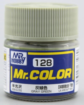 Краска акриловая Mr_Hobby Gray Green _серо-зеленый__ полуглянцевая_ 10 мл _128_