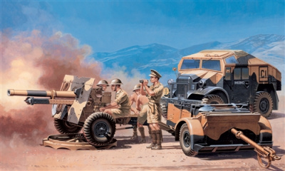 1/72 Morris Quad Tractor with 25 PDR_ Gun + 7 фигур _Italeri_ 7027_
