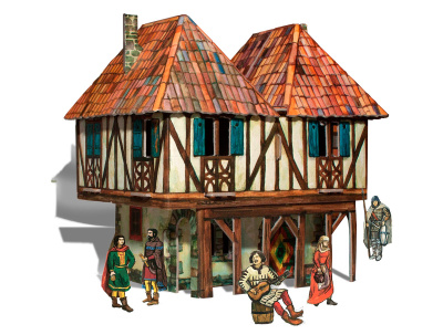 _Дом Бюргера__ сборная модель из картона _УБ_ 282_