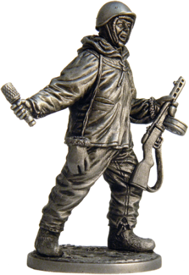 Автоматчик пехоты Кр_ армии в зимнем камуфляже_ 1941-45 гг_ СССР _WW2-11_