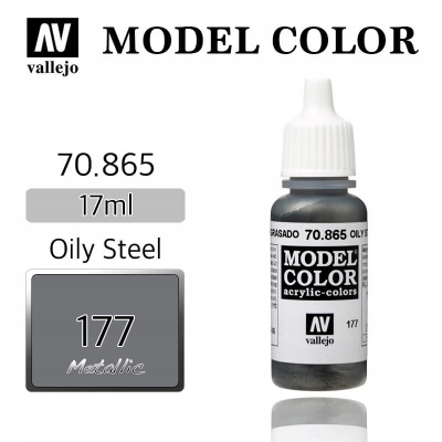 Краска-металлик Oily Steel _замасленная сталь__ акрил_ 17 мл _Vallejo_ 70865_