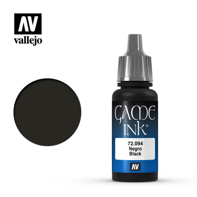 Смывка Vallejo Game Ink_ Black_ 17 мл _72094_