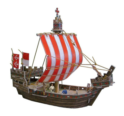 _Ганзейский когг__ сборная модель из картона _УБ_ 268_