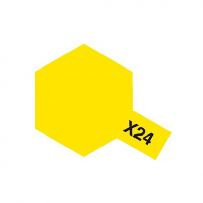 X-24 Эмалевая краска Tamiya, желтая прозрачная глянцевая, 10мл (80024)