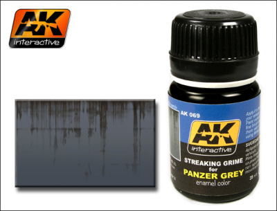 Эффект AK_ Streaking grime for Panzer grey _грязевые подтеки для танкового серого__ 35 мл _AK-069_