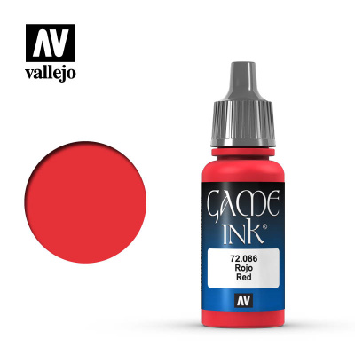 Смывка Vallejo Game Ink_ Red_ 17 мл _72086_