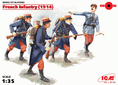 1/35 Французская пехота _1914 г___ _4 фигуры_ _ICM_ 35682_