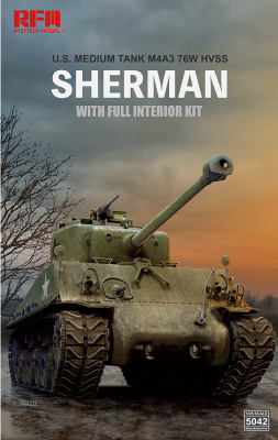 1/35 Амер_ танк M4A3 76W HVSS Sherman_ с полным интерьером _RFM_ 5042_
