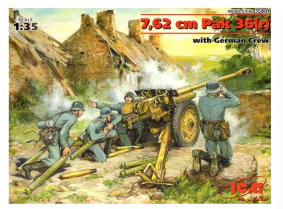 1/35 Нем_ пушка 7_62 cm Pak 36_r_ с персоналом _ICM_ 35801_