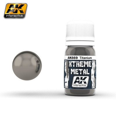 Краска Xtreme Metal Titanium, эмаль, 30мл (AK669)