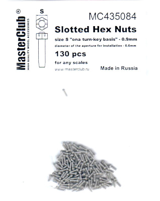 Slotted Hex Nuts_ 130шт__ шляпка 0_9мм_ диам_посад_отв_ 0_6мм _MC435084_